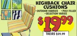 Ollie's HIGHBACK CHAIR CUSHIONS offer