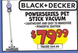 Ollie's BLACK + DECKER POWERSERIES PET STICK VACUUM offer
