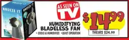 Ollie's HUMIDIFYING BLADELESS FAN offer