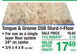 Menards Tongue & Groove OSB Sturb-I-Floor offer