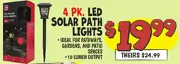 Ollie's 4 PK. LED SOLAR PATH LIGHTS offer