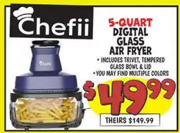 Ollie's 5-QUART DIGITAL GLASS AIR FRYER offer