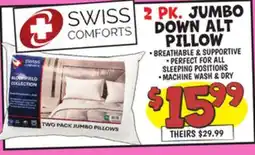 Ollie's 2 PK. JUMBO DOWN ALT PILLOW offer