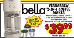 Ollie's bella VERSABREW 2-IN-1 COFFEE MAKER offer