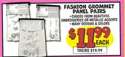 Ollie's FASHION GROMMET PANEL PAIRS offer