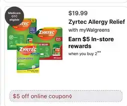 Walgreens Zyrtec Allergy Relief offer