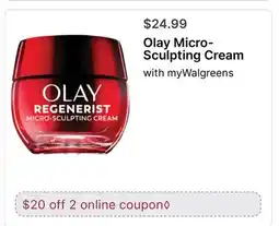 Walgreens Olay Micro-Sculpting Cream offer