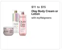 Walgreens Olay Body Cream or Lotion offer