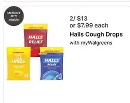 Walgreens Halls Cough Drops offer