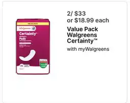 Walgreens Value Pack Walgreens Certainty offer