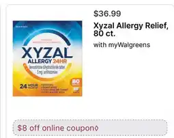 Walgreens Xyzal Allergy Relief, 80 ct offer