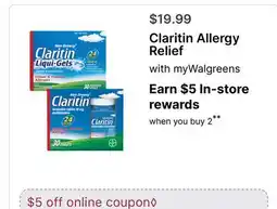 Walgreens Claritin Allergy Relief offer