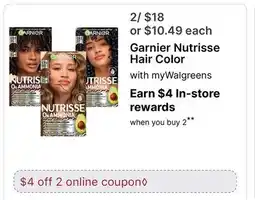 Walgreens Garnier Nutrisse Hair Color offer