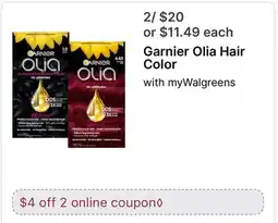 Walgreens Garnier Olia Hair Color offer
