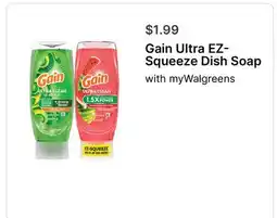 Walgreens Gain Ultra EZ-Squeeze Dish Soap offer