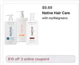 Walgreens Native Hair Care with offer