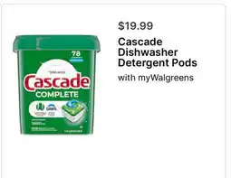 Walgreens Cascade Dishwasher Detergent Pods offer