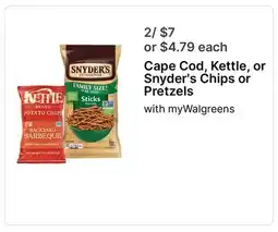 Walgreens Cape Cod, Kettle, or Snyder's Chips or Pretzels offer