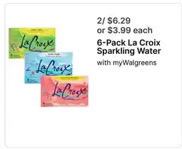Walgreens 6-Pack La Croix Sparkling Water offer