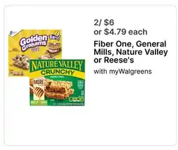 Walgreens Fiber One, General Mills, Nature Valley or Reese's offer