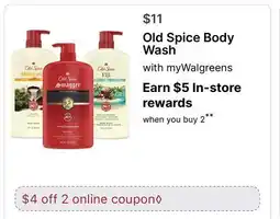 Walgreens Old Spice Body Wash offer