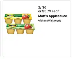 Walgreens Mott's Applesauce offer