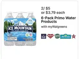 Walgreens 6-Pack Primo Water Products offer