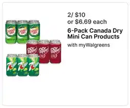 Walgreens 6-Pack Canada Dry Mini Can Products offer