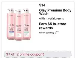 Walgreens Olay Premium Body Wash offer
