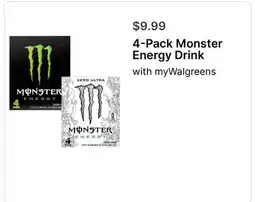 Walgreens 4-Pack Monster Energy Drink offer