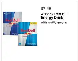 Walgreens 4-Pack Red Bull Energy Drink offer