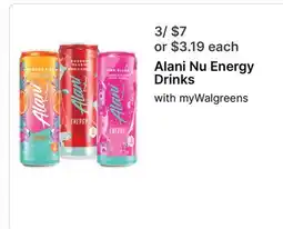 Walgreens Alani Nu Energy Drinks offer