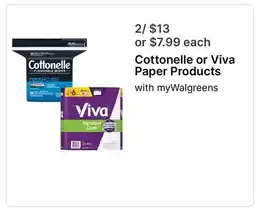 Walgreens Cottonelle or Viva Paper Products offer