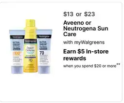 Walgreens Aveeno or Neutrogena Sun Care offer