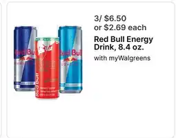 Walgreens Red Bull Energy Drink, 8.4 oz offer