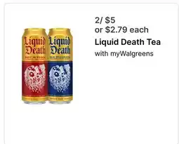 Walgreens Liquid Death Tea offer