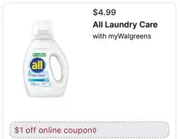 Walgreens All Laundry Care offer