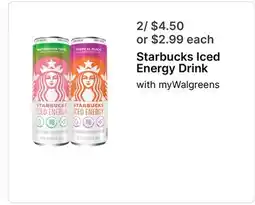 Walgreens Starbucks Iced Energy Drink offer