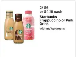 Walgreens Starbucks Frappuccino or Pink Drink offer