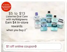Walgreens Listerine Oral Care offer