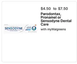 Walgreens Parodontax, Pronamel or Sensodyne Dental Care offer