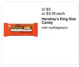Walgreens Hershey's King Size Candy offer