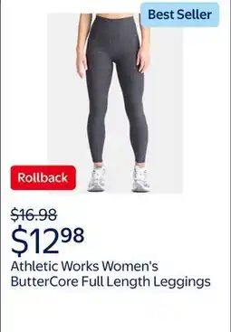 Walmart Athletic Works Women's and Women's Plus ButterCore Full Length Leggings with Pockets offer
