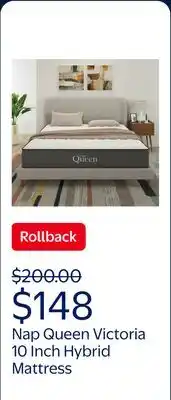 Walmart Nap Queen Victoria 10 Inch Gel-Infused Hybrid Queen Mattress offer