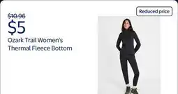 Walmart Ozark Trail Women's Warmest Thermal Fleece Bottom offer