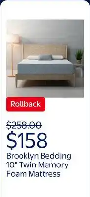 Walmart Brooklyn Bedding 10 Twin Plush Memory Foam Mattress in a Box offer