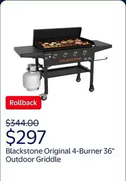 Walmart Blackstone Original 4-Burner 36 Outdoor Griddle with Hard Cover offer