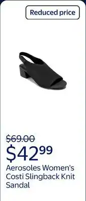 Walmart Aerosoles Women's Costi Velcro Slingback Knit Sandal offer