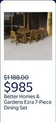 Walmart Better Homes & Gardens Ezra 7-Piece Outdoor HDPE Dining Set, Teak offer