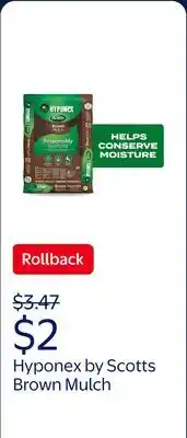 Walmart Hyponex by Scotts Brown Mulch, for Landscapes and Gardens offer